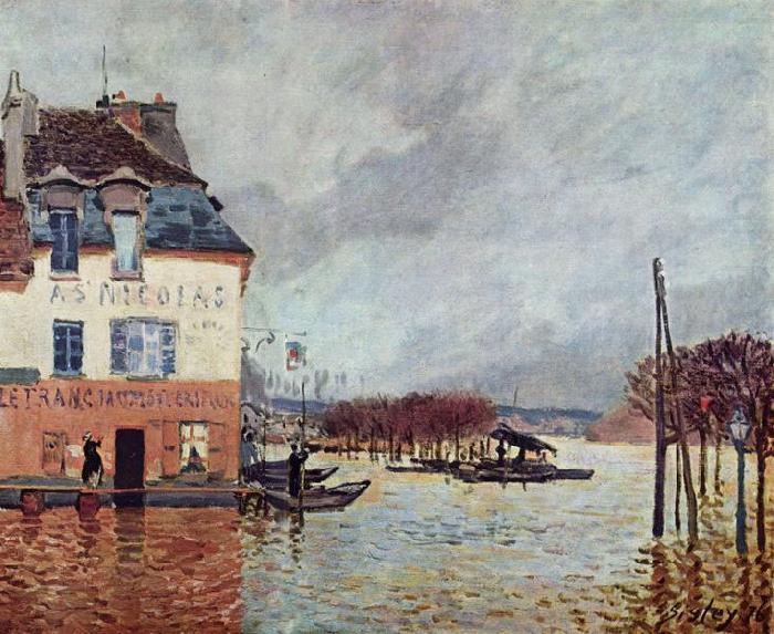 Flood at Port Marly,, Alfred Sisley